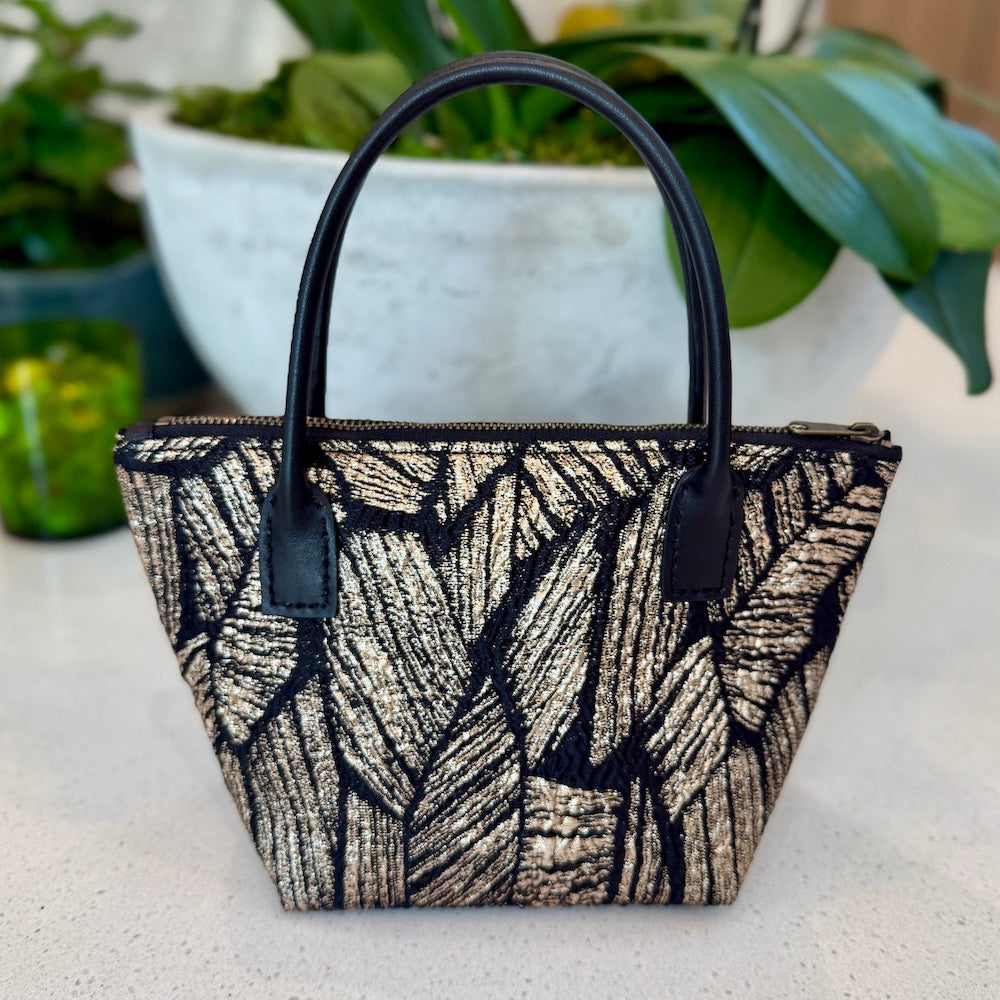 Black and Gold Brocade Handbag