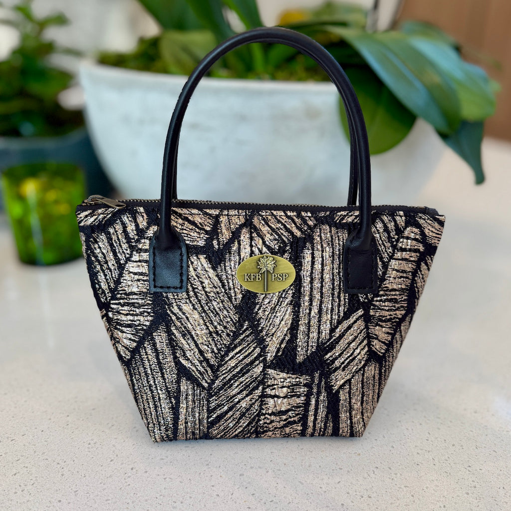 Black and Gold Brocade Handbag