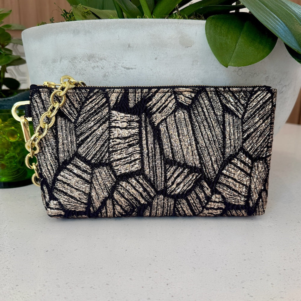 Black and Gold Brocade Clutch