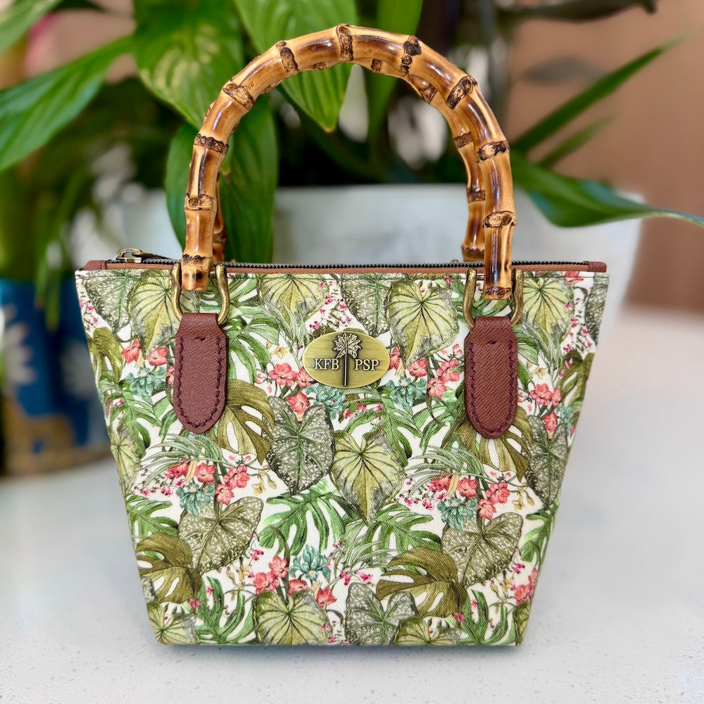 Monstera Mambo Jacquard Print Handbag