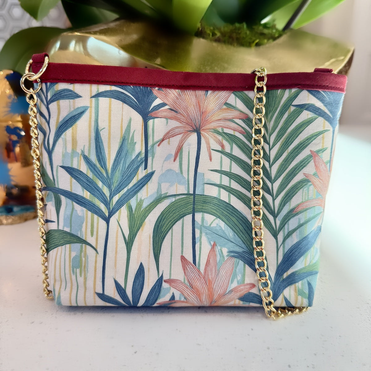 KFB Tropical Print Shoulder Bag