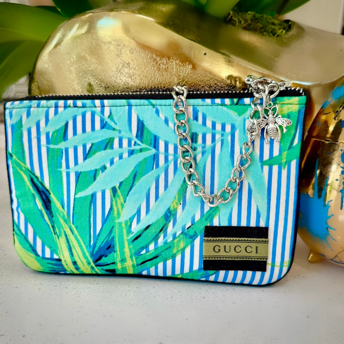 Tropical Print Zip Pouch