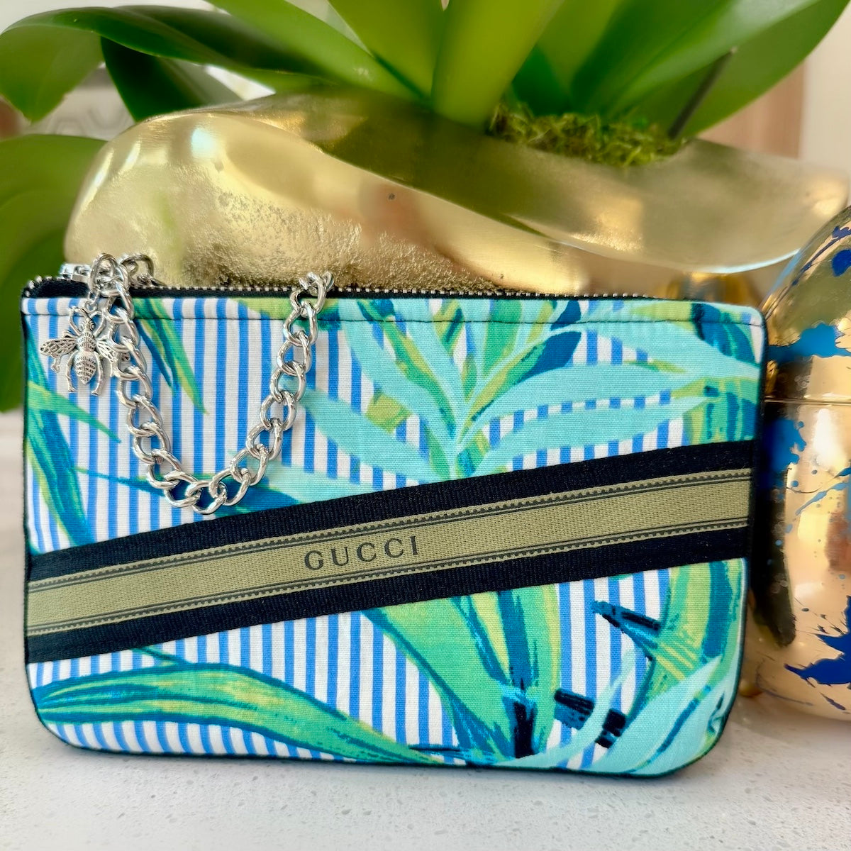 Tropical Print Zip Pouch