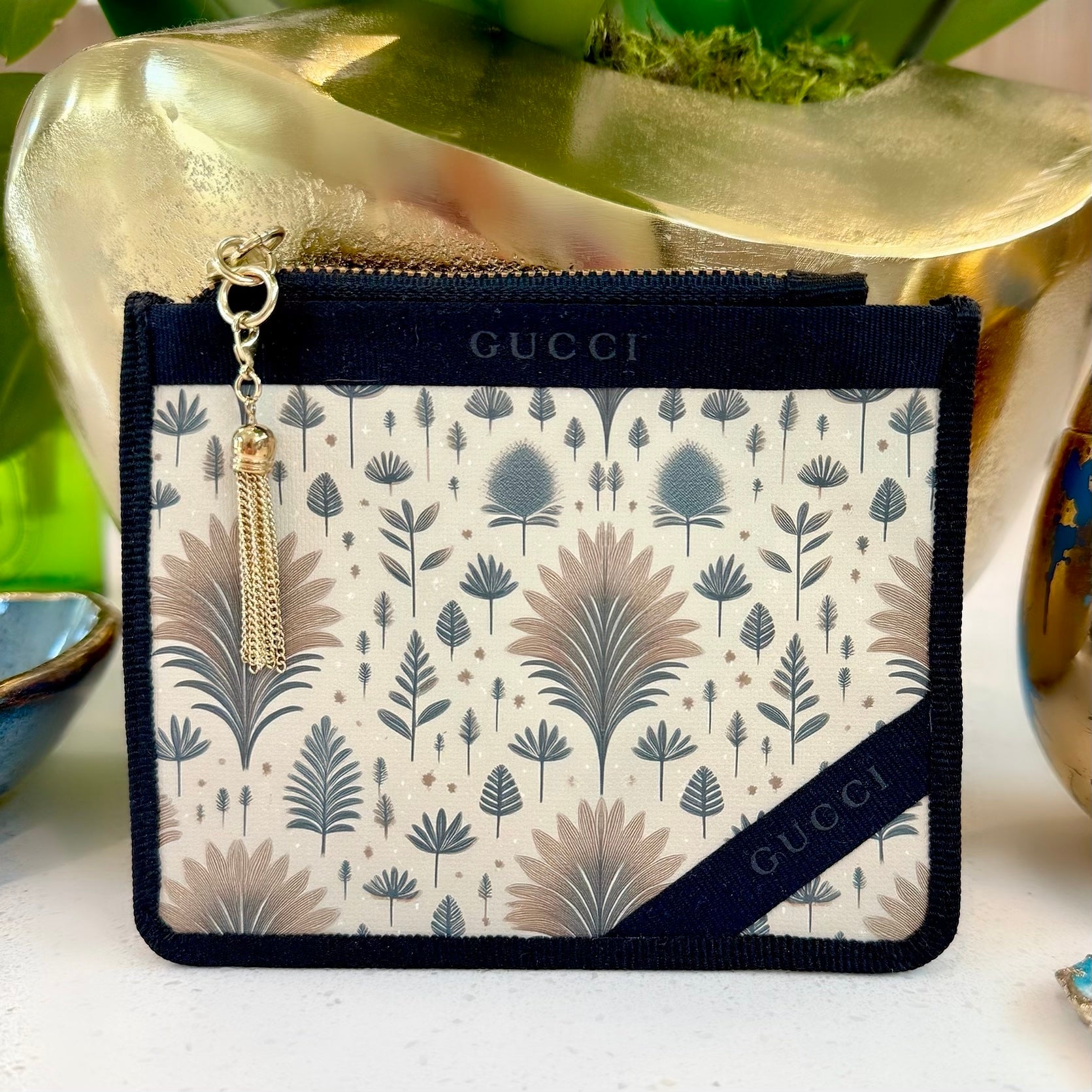 KFB Leaf Print Zip Wallet