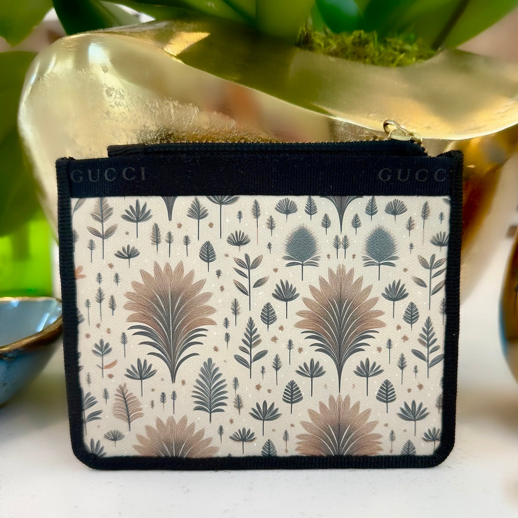 KFB Leaf Print Zip Wallet