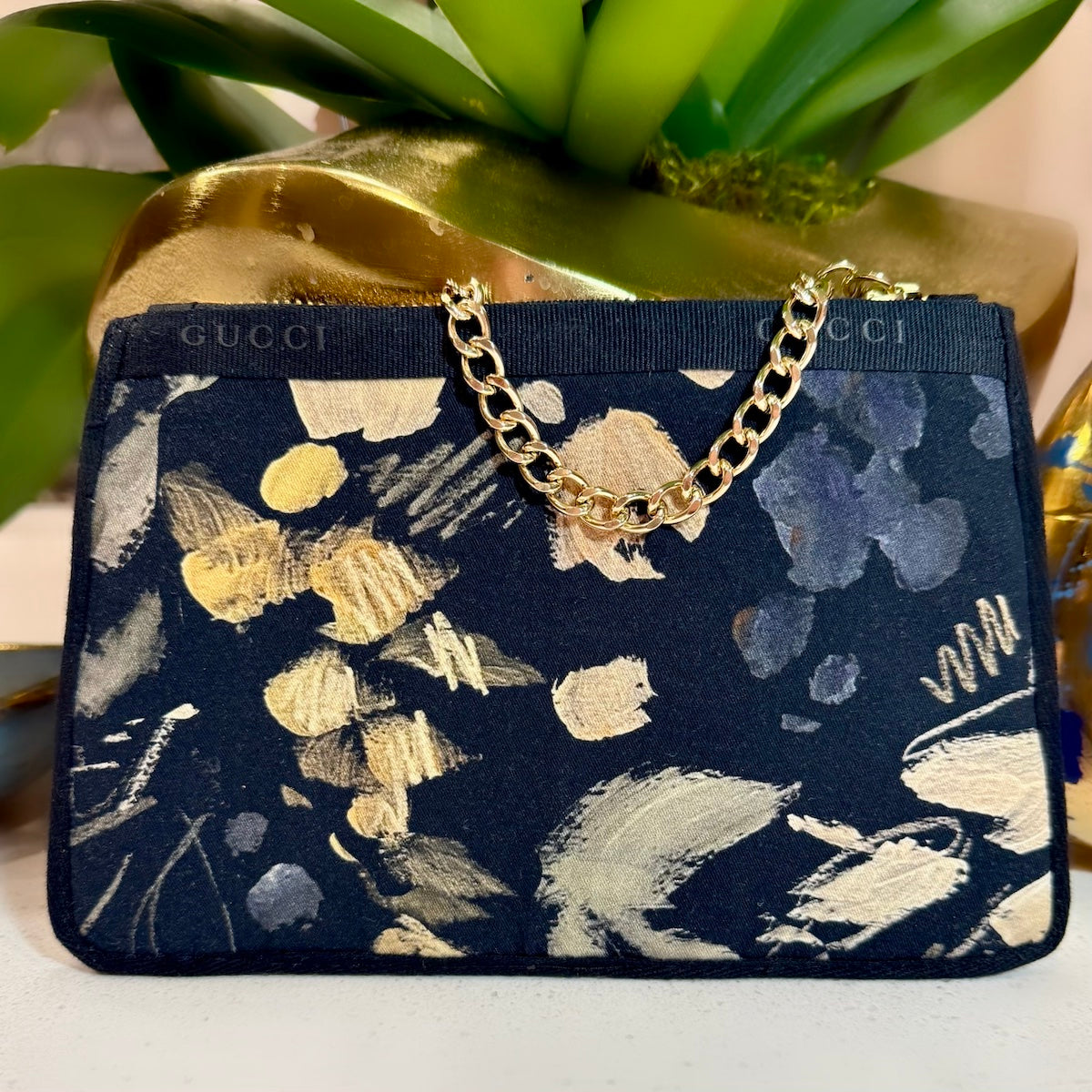 KFB Leaf Print Zip Pouch