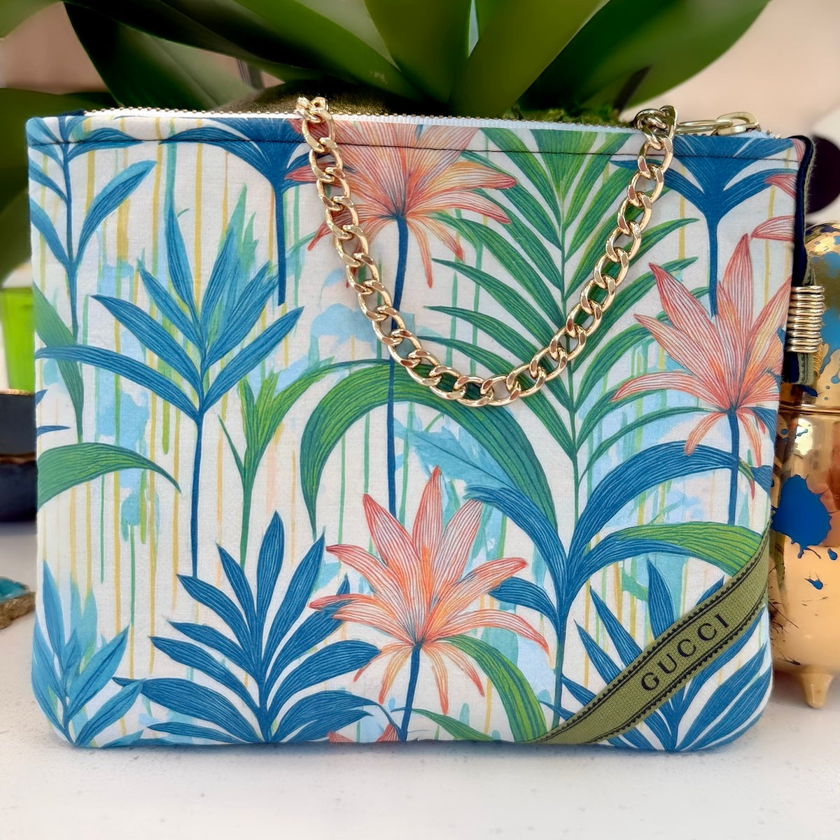 KFB Tropical Print Zip Pouch