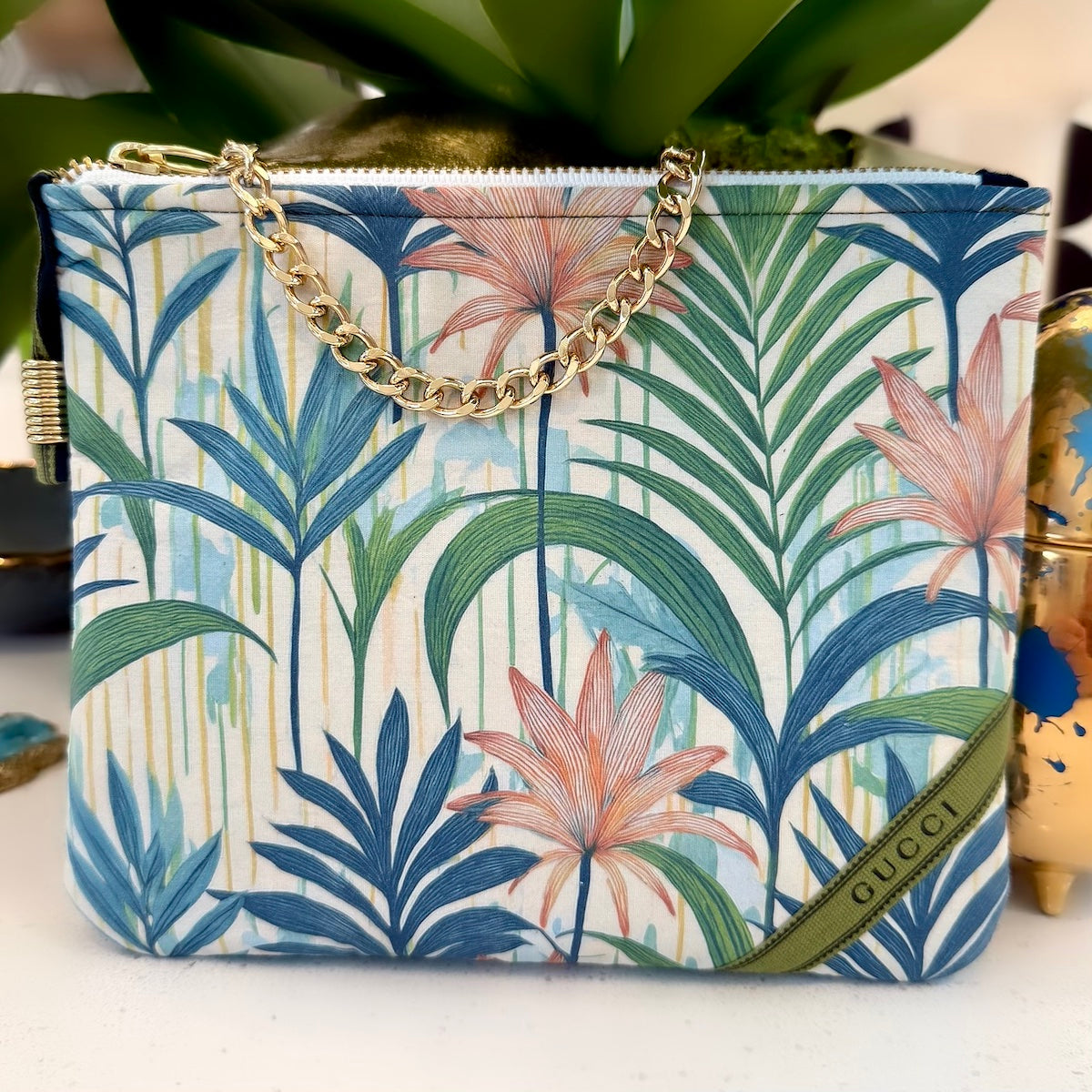 KFB Tropical Print Zip Pouch