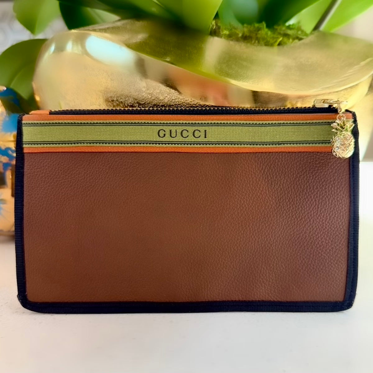 KFB Desert Print / Brown Leather Zip Wallet